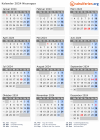 Kalender 2024 mit Ferien und Feiertagen Nicaragua