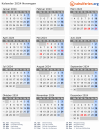 Kalender  mit Ferien und Feiertagen Norwegen