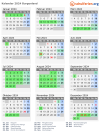 Kalender 2024 mit Ferien und Feiertagen Burgenland