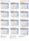 Kalender  mit Ferien und Feiertagen Paraguay