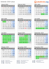 Kalender 2024 mit Ferien und Feiertagen Lebus