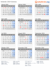 Kalender 2024 mit Ferien und Feiertagen Schweiz