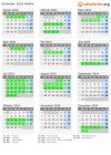 Kalender 2024 mit Ferien und Feiertagen Wallis