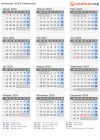 Kalender 2024 mit Ferien und Feiertagen Slowenien