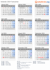 Kalender 2024 mit Ferien und Feiertagen Tschechien