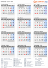 Kalender  mit Ferien und Feiertagen USA
