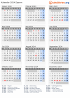 Kalender  mit Ferien und Feiertagen Zypern