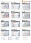 Kalender 2025 mit Ferien und Feiertagen Australien