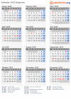 Kalender 2025 mit Ferien und Feiertagen Bulgarien