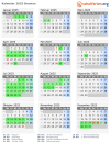 Kalender 2025 mit Ferien und Feiertagen Bremen