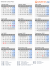 Kalender 2025 mit Ferien und Feiertagen Peru