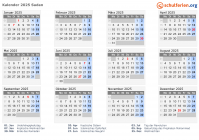 Kalender 2025 mit Ferien und Feiertagen Sudan