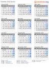 Kalender 2025 mit Ferien und Feiertagen Syrien