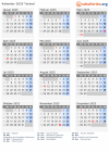 Kalender 2025 mit Ferien und Feiertagen Tschad