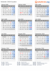 Kalender 2026 mit Ferien und Feiertagen Ecuador