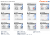 Kalender 2026 mit Ferien und Feiertagen Elfenbeinküste