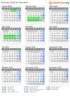 Kalender 2026 mit Ferien und Feiertagen Aix-Marseille