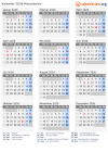 Kalender 2026 mit Ferien und Feiertagen Nordmazedonien