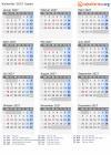 Kalender 2027 mit Ferien und Feiertagen Japan