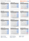 Kalender 2027 mit Ferien und Feiertagen Luxemburg