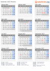 Kalender 2027 mit Ferien und Feiertagen Mexiko