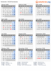 Kalender 2028 mit Ferien und Feiertagen Barbados