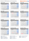 Kalender 2028 mit Ferien und Feiertagen Bosnien und Herzegowina