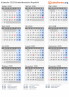 Kalender 2028 mit Ferien und Feiertagen Dominikanische Republik