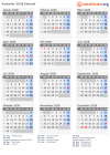 Kalender 2028 mit Ferien und Feiertagen Estland