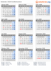 Kalender 2028 mit Ferien und Feiertagen Großbritannien