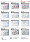 Kalender 2028 mit Ferien und Feiertagen Kirgisistan
