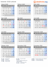 Kalender 2028 mit Ferien und Feiertagen Lettland