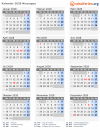 Kalender 2028 mit Ferien und Feiertagen Nicaragua