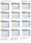 Kalender 2028 mit Ferien und Feiertagen Rumänien