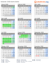 Kalender 2028 mit Ferien und Feiertagen Sankt Gallen