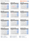 Kalender 2028 mit Ferien und Feiertagen Serbien