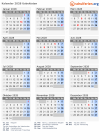 Kalender 2028 mit Ferien und Feiertagen Usbekistan