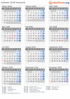 Kalender 2028 mit Ferien und Feiertagen Venezuela