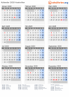 Kalender 2029 mit Ferien und Feiertagen Australien