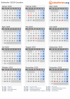 Kalender 2029 mit Ferien und Feiertagen Ecuador
