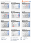 Kalender 2029 mit Ferien und Feiertagen Georgien