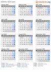 Kalender 2029 mit Ferien und Feiertagen Japan