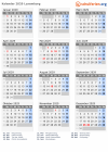 Kalender 2029 mit Ferien und Feiertagen Luxemburg