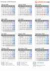 Kalender 2029 mit Ferien und Feiertagen Mexiko