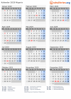 Kalender 2029 mit Ferien und Feiertagen Nigeria