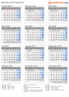 Kalender 2029 mit Ferien und Feiertagen Russland