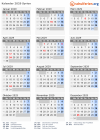 Kalender 2029 mit Ferien und Feiertagen Syrien