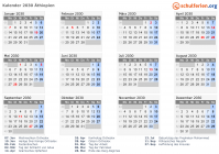 Kalender 2030 mit Ferien und Feiertagen Äthiopien