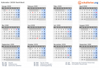 Kalender 2030 mit Ferien und Feiertagen Dschibuti