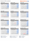 Kalender 2030 mit Ferien und Feiertagen Lombardei